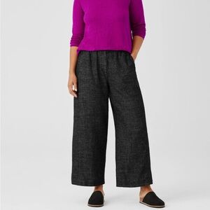 EILEEN FISHER Soft Tweedy Hemp Cotton Wide-Leg Pant 30”/XS